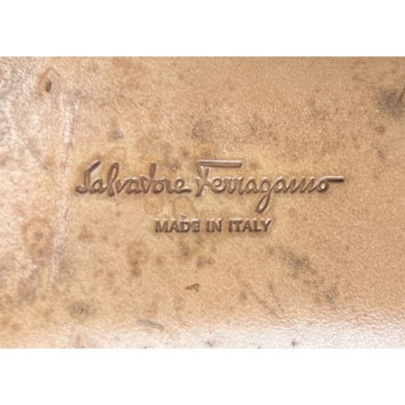 Salvatore Ferragamo Blue Suede Kitten Heel Slip On Shoes Women's Size 8 - Picture 6 of 9